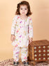 Vastramay SISHU Girl's Multicolor-Base Cream Kurta pant Set
